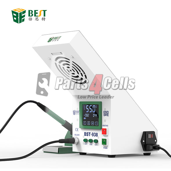 BST-938 Multi-functional 3 in 1 LED Light Smoke Absorber Soldering Iron Station - 110V w/ US Extra Adapter