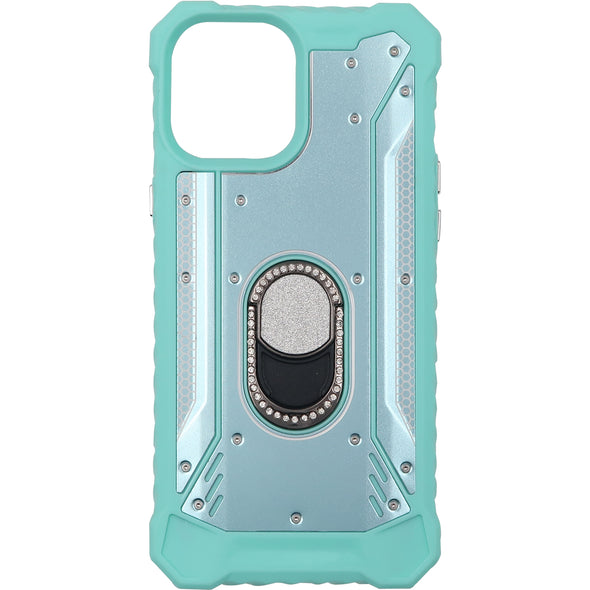SAFIRE iPhone 12 Pro Max Magnetic Rugged Bling w/ Kickstand Case Teal