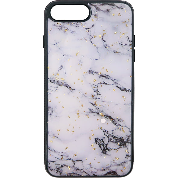 SAFIRE iPhone 7 Plus / 8 Plus Marble Case Chrome White