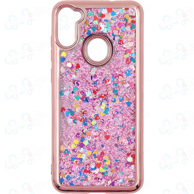 SAFIRE Samsung A11 SM-A115 2020 Electroplated Water Glitter Case Rose Gold