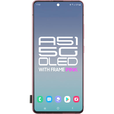 Samsung A51 5G 2020 SM-A516 LCD With Touch + Frame OLED Prism Cube Pink