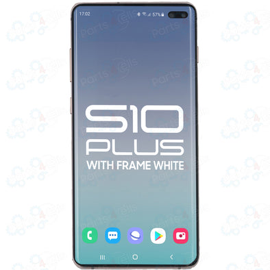 Samsung S10 Plus LCD with Touch + Frame Ceramic White  SERVICE PACK