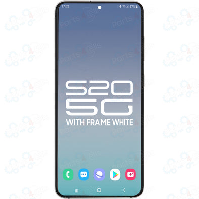 Samsung S20 5G LCD with Touch + Frame Cloud White SERVICE PACK
