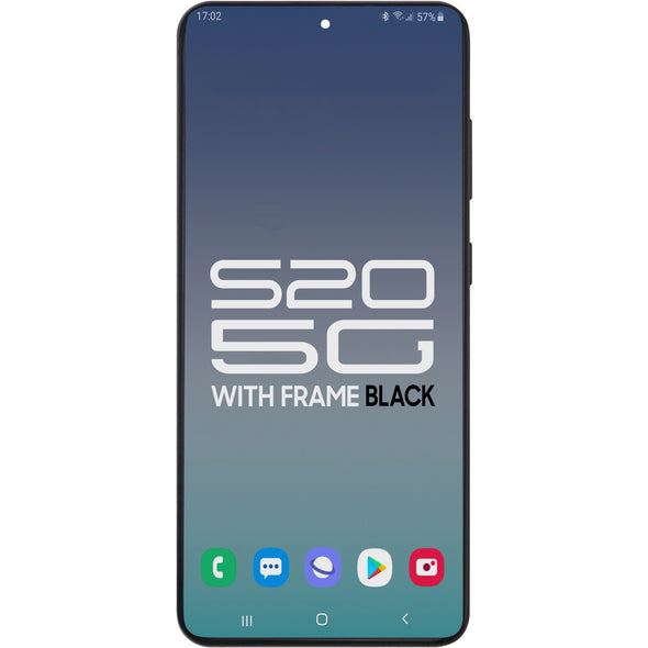 Samsung S20 5G LCD with Touch + Frame Cosmic Black  (Compatible w/ Verizon 5G UW Model)