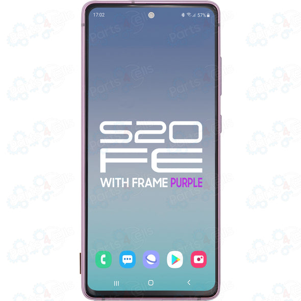 Samsung S20 FE 4G/5G LCD with Touch + Frame Lavender Purple SERVICE PACK