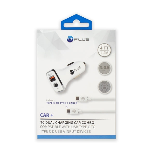 Uplus iPhone Cable Fast Charging Dual Car Charger 3.0A