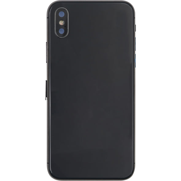 iPhone X Back Housing w/ Small Parts Black (No Logo)