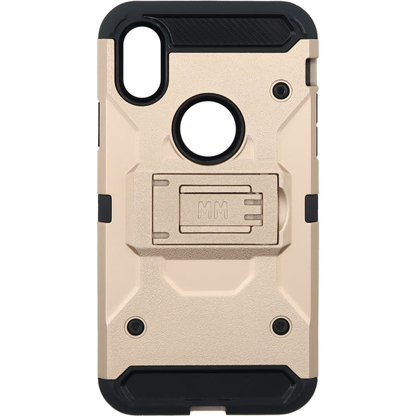 SAFIRE iPhone X / XS  Rugged w/ Tempered Glass Case Gold